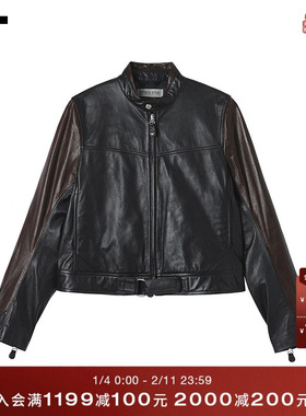 IT OUR LEGACY女装小立领拉链皮衣新款复古时髦皮夹克2259PLXO