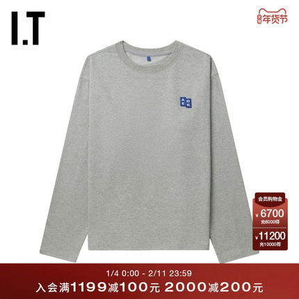 IT ADER error女装合身长袖T恤新款日常基础款圆领打底衫YTS1GRAO