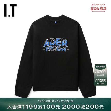 IT ADER error女装圆领卫衣新款个性休闲logo装饰套头衫YSW1BKXN