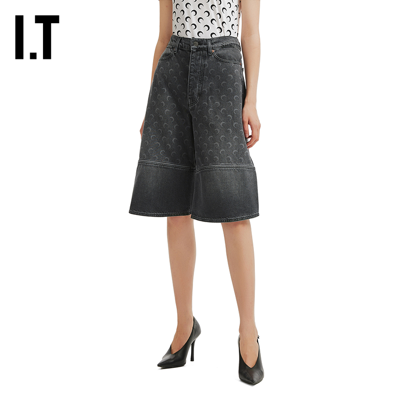 ITMARINESERRE阔腿牛仔裤中裤