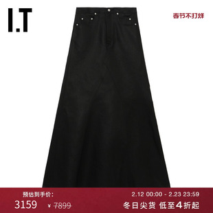 半身裙长裙新款 Owens女装 时髦摩登纯色拖地A字裙0736WLXO Rick