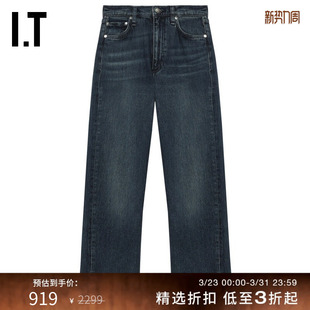 bone女装 合身牛仔长裤 新款 水洗直筒裤 复古时尚 TEP293XP rag