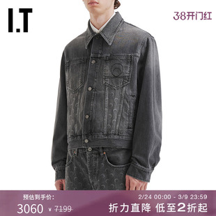 IT MARINE SERRE男装翻领牛仔夹克新款水洗磨白休闲外套MJA063MP