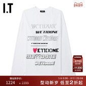 时髦男友风logo印花上衣903UWHXL T恤新品 We11Done女装 宽松长袖