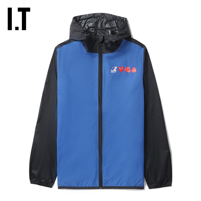it cdg play comme des garcons川久保玲情侣款连帽拉链夹克外套