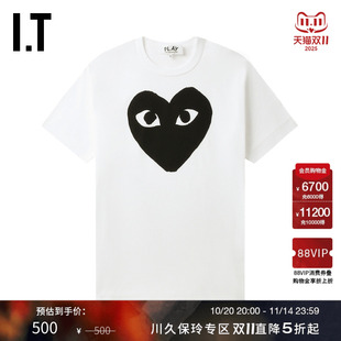 COMME PLAY des GARCONS川久保玲情侣爱心logo装 T恤 饰短袖 CDG