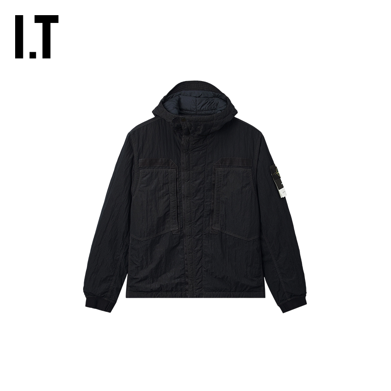 IT STONE ISLAND男装连帽棉服外套新款户外风格休闲夹克007405MR