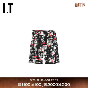 des GARCONS 饰短裤 CDG 满幅涂鸦装 COMME BLACK情侣款 HOMME