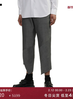 IT CDG COMME des GARCONS HOMME BLACK情侣不规则裤脚西装裤西裤
