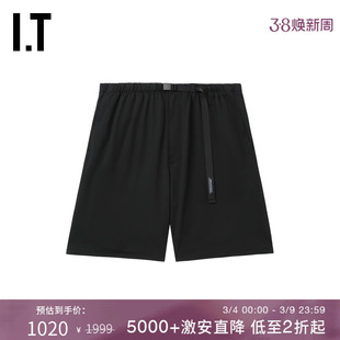 IT DESCENDANT男装宽松短裤休闲裤新款简约日常纯色直筒裤PEM04MM