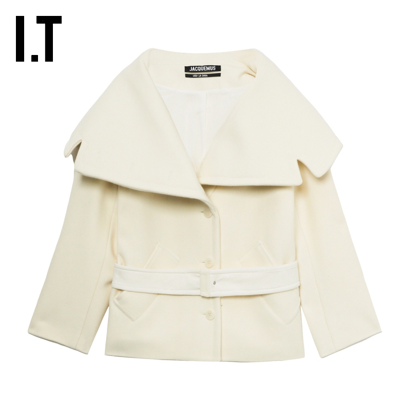 ITJACQUEMUS翻领披肩式毛呢夹克