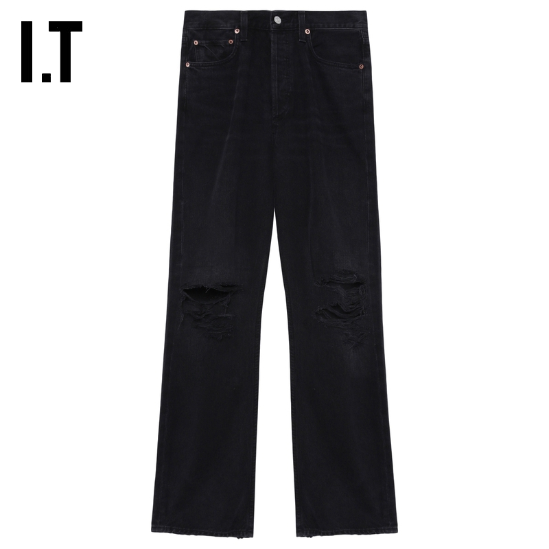 ITAGOLDE磨损破洞牛仔裤