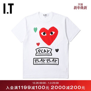COMME PLAY des GARÇONS川久保玲男装 T恤logo爱心印 短袖 CDG