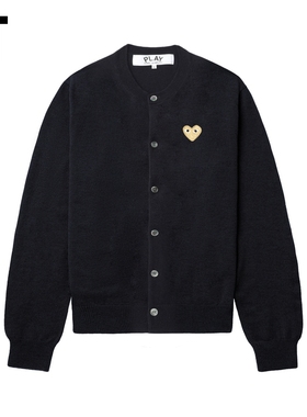 IT CDG PLAY COMME des GARCONS川久保玲情侣款圆领羊毛针织开衫