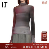 HELMUT 摩登时髦修身 LANG女装 高领长袖 上衣新款 打底衫 HW5017XP