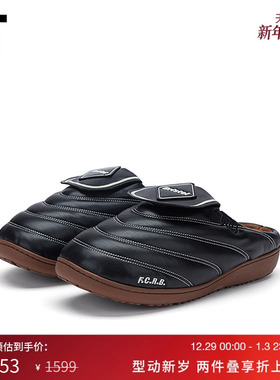 IT F.C.REAL BRISTOL男款包头拖鞋新款时尚酷感PU革拖鞋252125MP