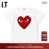 CDG GARÇONS川久保玲童装 PLAY COMME des 短袖 T恤爱心图案印