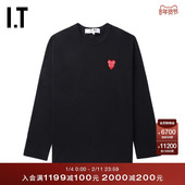 CDG GARCONS川久保玲情侣纯色长袖 PLAY COMME des T恤时尚 简约