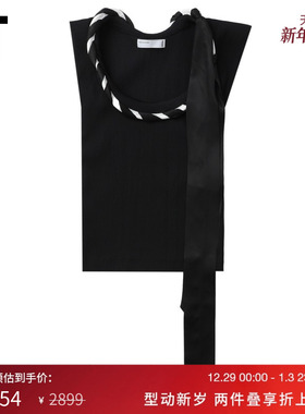 IT TOGA ARCHIVES女装大圆领修身背心新款时尚随性不对称设计上衣