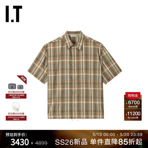 ITAURALEE格纹短袖衬衫