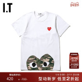 COMME 新品 des PLAY女装 T恤2019秋季 GARÇONS 短袖 爱心243XA