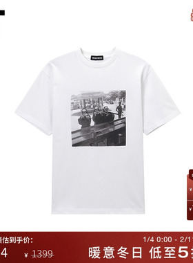 IT GOD SELECTION XXX男装圆领短袖T恤新款欧美潮流照片印花半袖