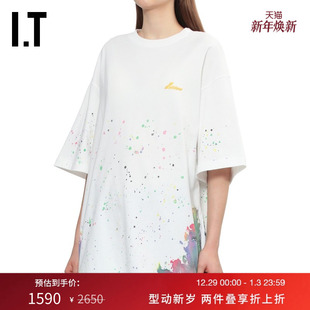 We11Done女装 泼墨印花圆领半袖 宽松短袖 个性 732UWHXP T恤新款