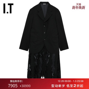 des GARCONS HOMME 叠层拼接西装 COMME PLUS男中长款 夹克 CDG