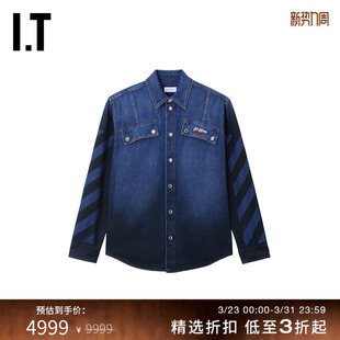 牛仔衬衫 新款 WHITE™男装 水洗磨白上衣 OFF