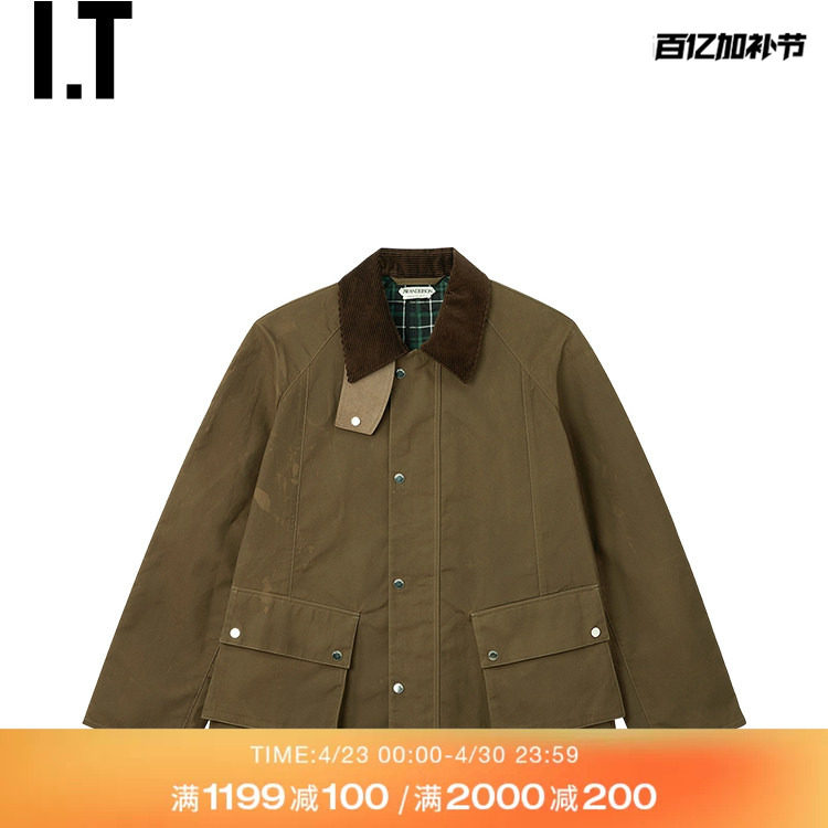 IT JW Anderson男装翻领工装夹克新款美式巴恩风拼色外套040783MQ