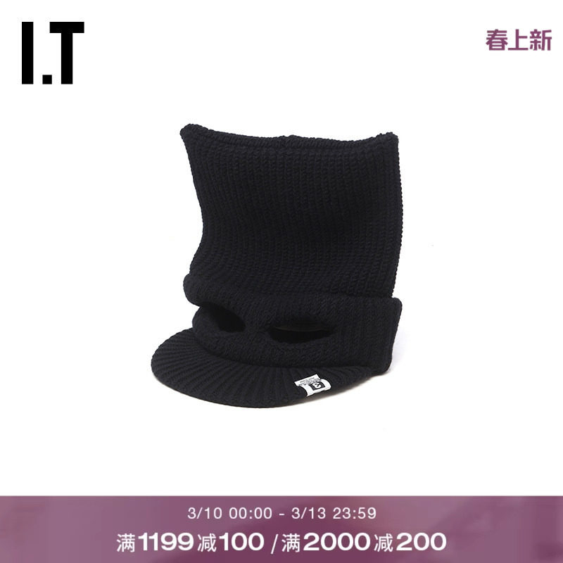 IT Mihara Yasuhiro女款平檐针织帽新款个性趣味冷帽毛线帽4002BL