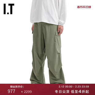 IT Fresh Service男装阔腿裤工装长裤新款帅气酷感伞兵裤40090BMP