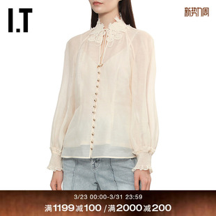 优雅宫廷风含内搭灯笼袖 上衣新款 微透长袖 上衣 ZIMMERMANN女装