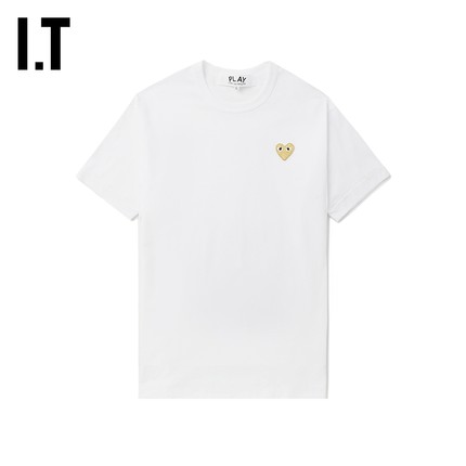 IT CDG PLAY COMME des GARCONS川久保玲情侣爱心logo装饰短袖T恤