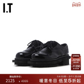 CDG GARCONS女款 tricot COMME des 镂空雕花厚底系带漆皮皮鞋