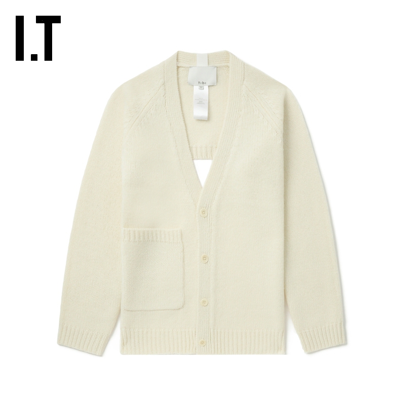 ITTibi前长后短针织开衫