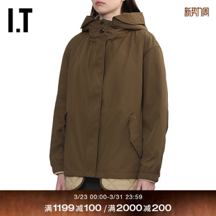 连帽拉链夹克新款 bone女装 叠层拼接棉服外套RA0V25XQ rag