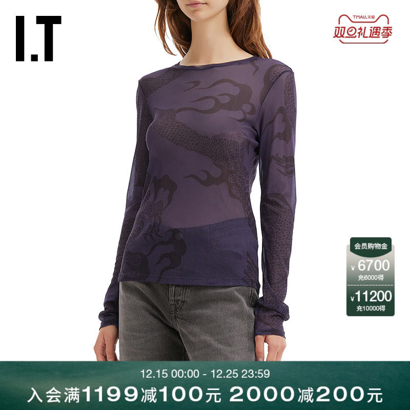 ITOURLEGACY修身微透长袖上衣