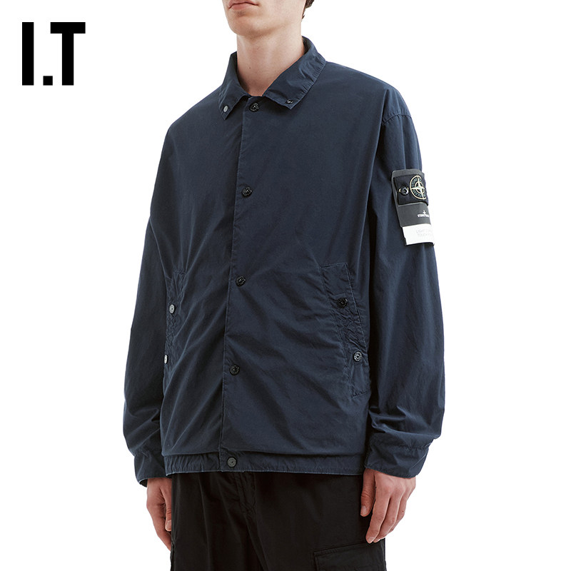 IT STONE ISLAND男装翻领按扣夹克新款型男质感休闲外套041004MQ