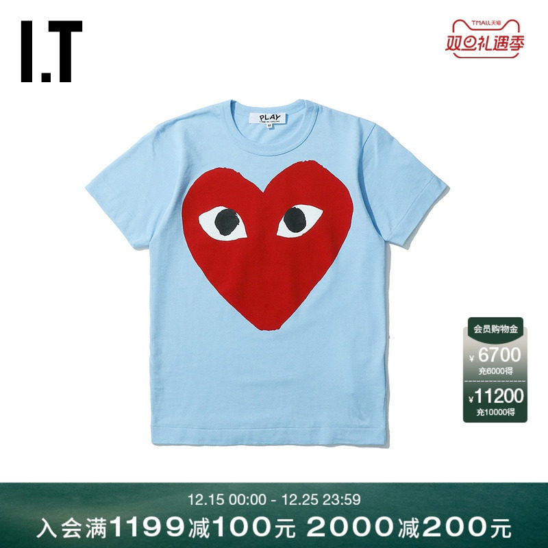 女装圆领短袖T恤潮牌爱心印花