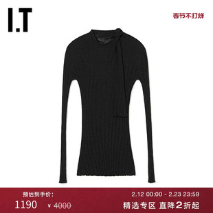 IT Philosophy di Lorenzo Serafini女装饰领带竖纹坑合身针织衫