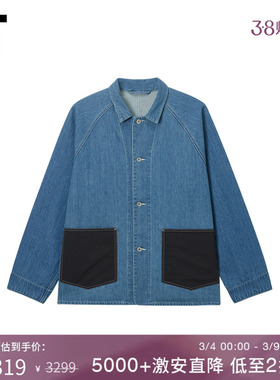 IT nanamica男装翻领牛仔夹克新款复古日潮宽松水洗外套NNAJ01MP