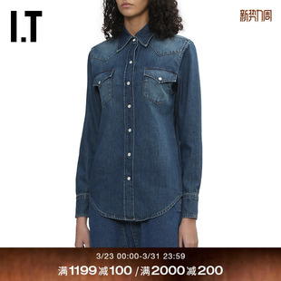 A.P.C.女装 复古时尚 长袖 新款 翻领水洗上衣COH644XQ 牛仔衬衫