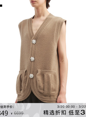 IT Simone Rocha男装无袖针织开衫新款复古精致针织马甲LMK660MP