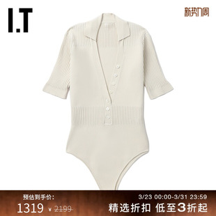 时髦深V领针织衫 罗纹连体上衣新款 修身 1KN109XM JACQUEMUS女装