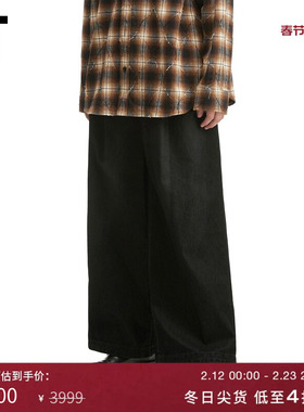 IT JUUN.J男装阔腿裤牛仔裤新款复古街潮宽松水洗长裤821PD3MP