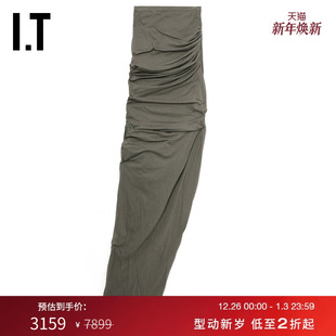 性感摩登褶饰修身 半身裙新款 Owens女装 拖地长裙0366DBAO Rick