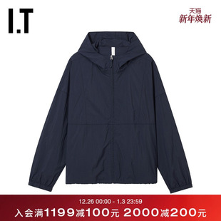 连帽拉链夹克新款 LOVE男装 休闲户外风纯色薄外套7500XUO WITTH