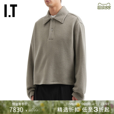 ITRIER羊毛呢长袖polo衫