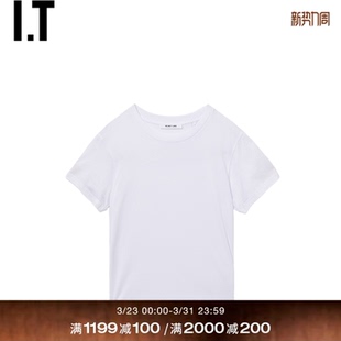 HELMUT 基础日常款 LANG女装 T恤新款 纯色内搭501100XQ 圆领短袖